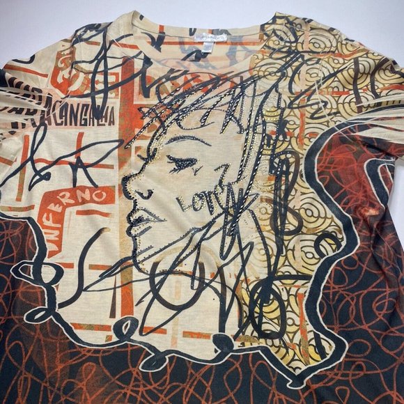 Women Blouse fashion long sleeve shirt Plus size 2XL - Picture 2 of 10